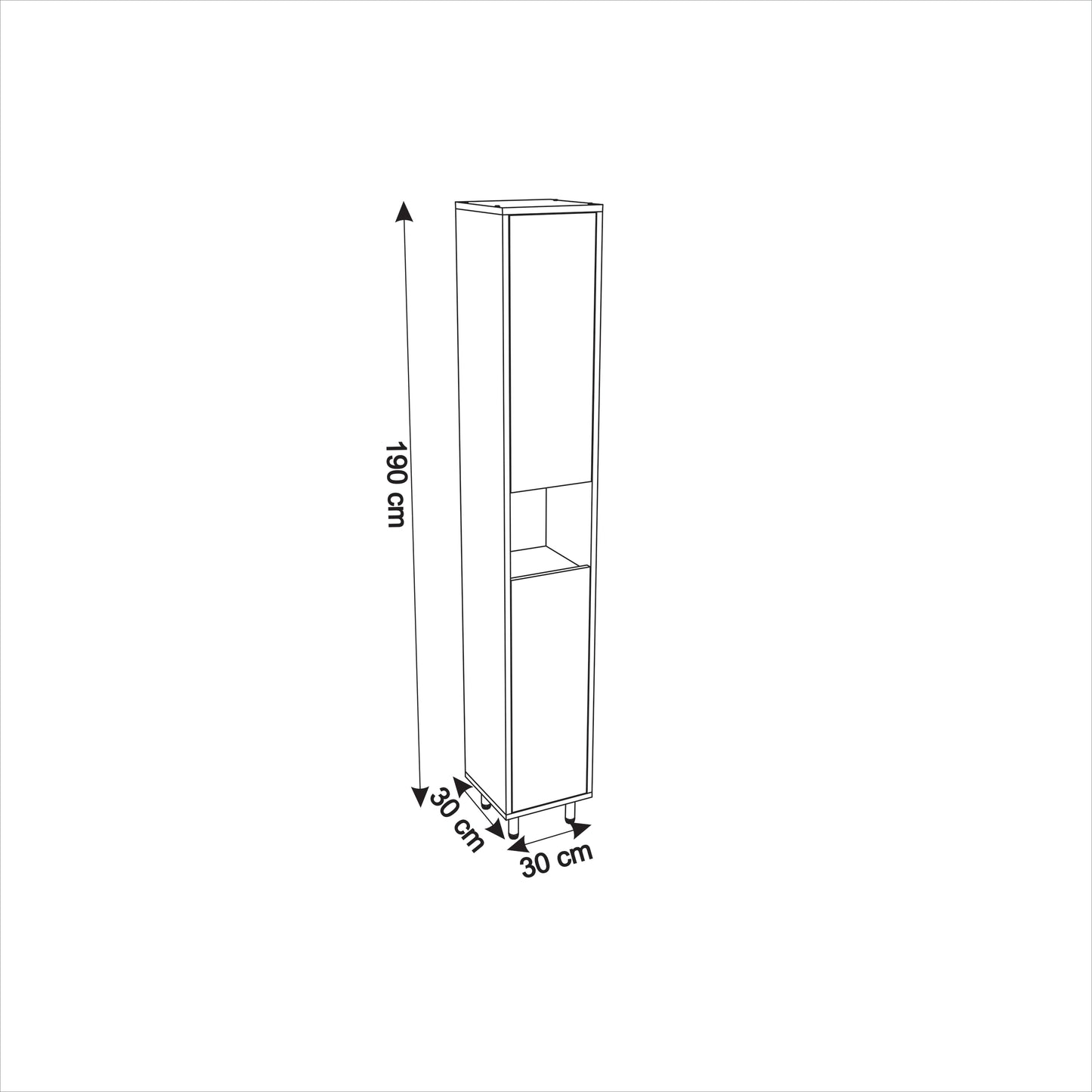 Dulap baie 152 ECLIPSE U 300x1900
