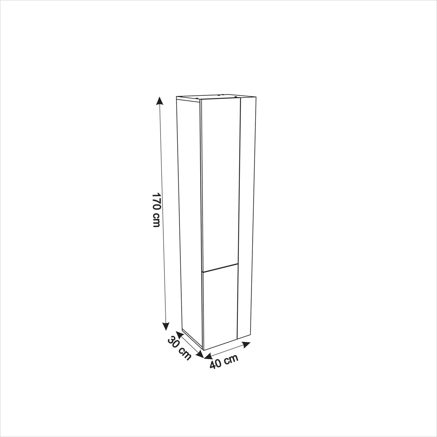 Dulap baie 153 SIRIUS L/R 450x1700