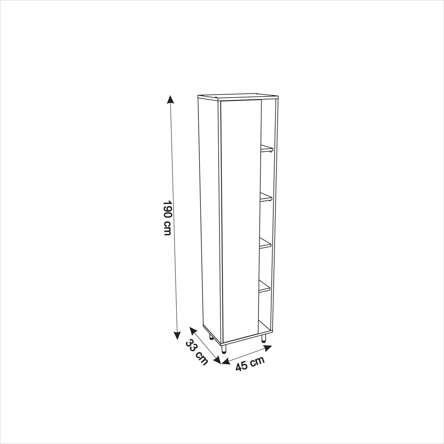 Dulap baie 154 LOFT F 450x1900