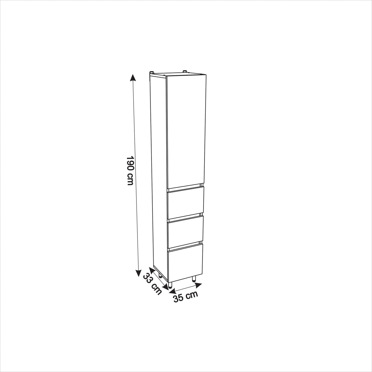 Dulap baie 155 ECLIPSE F 350x1900