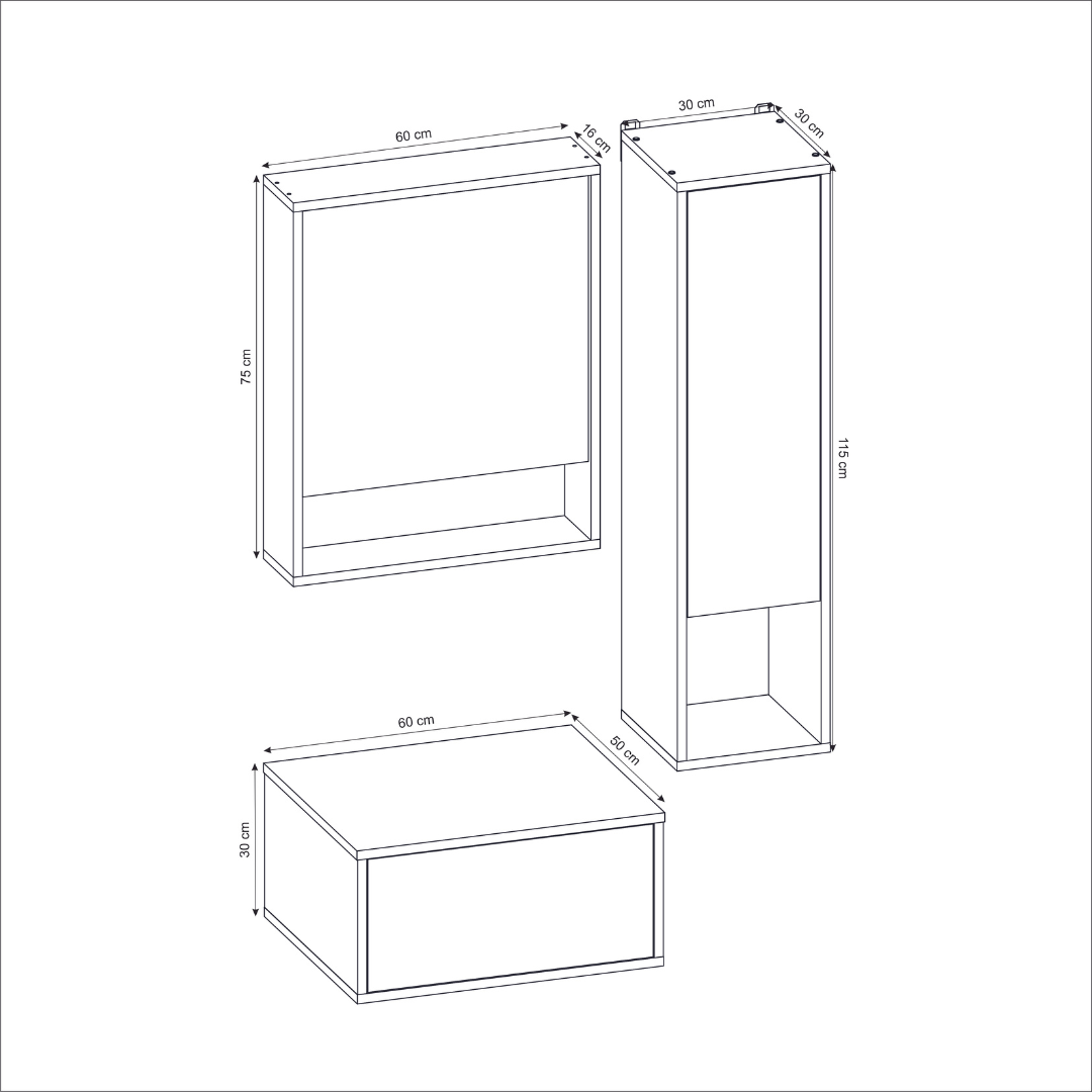 Set Mobilier Bianco 50.01 / 102 / 151