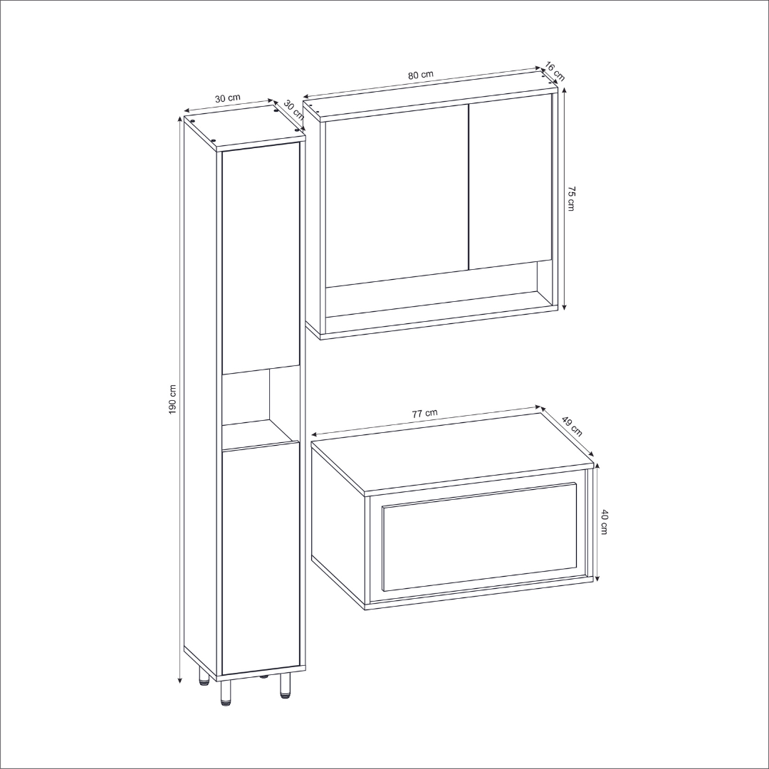 Set Mobilier Nero 51.02 / 102 / 152