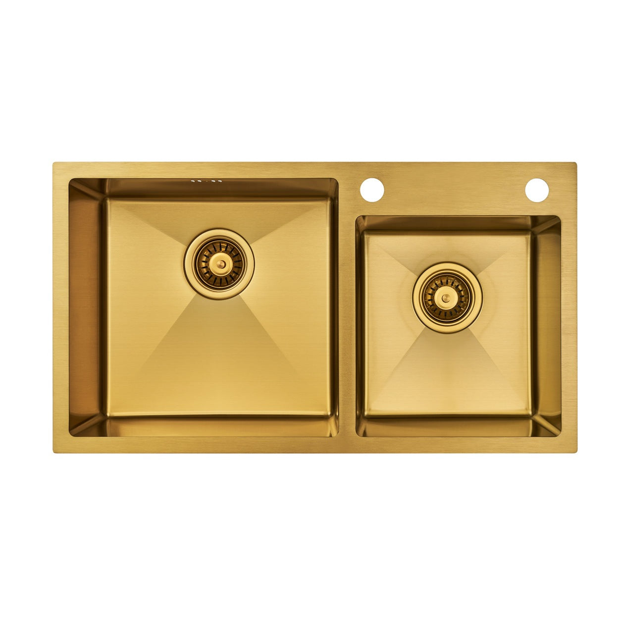 Chiuvetă Nano PVD 78 x 43 / 18 mm + baterie + dozator Gold