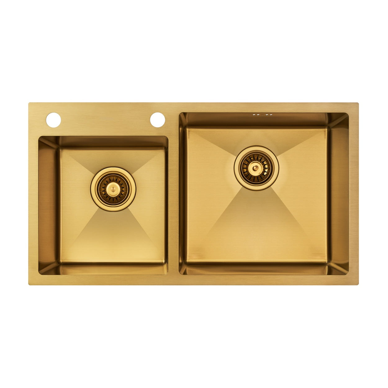 Chiuvetă Nano PVD 78 x 43 / 18 mm + baterie + dozator Gold