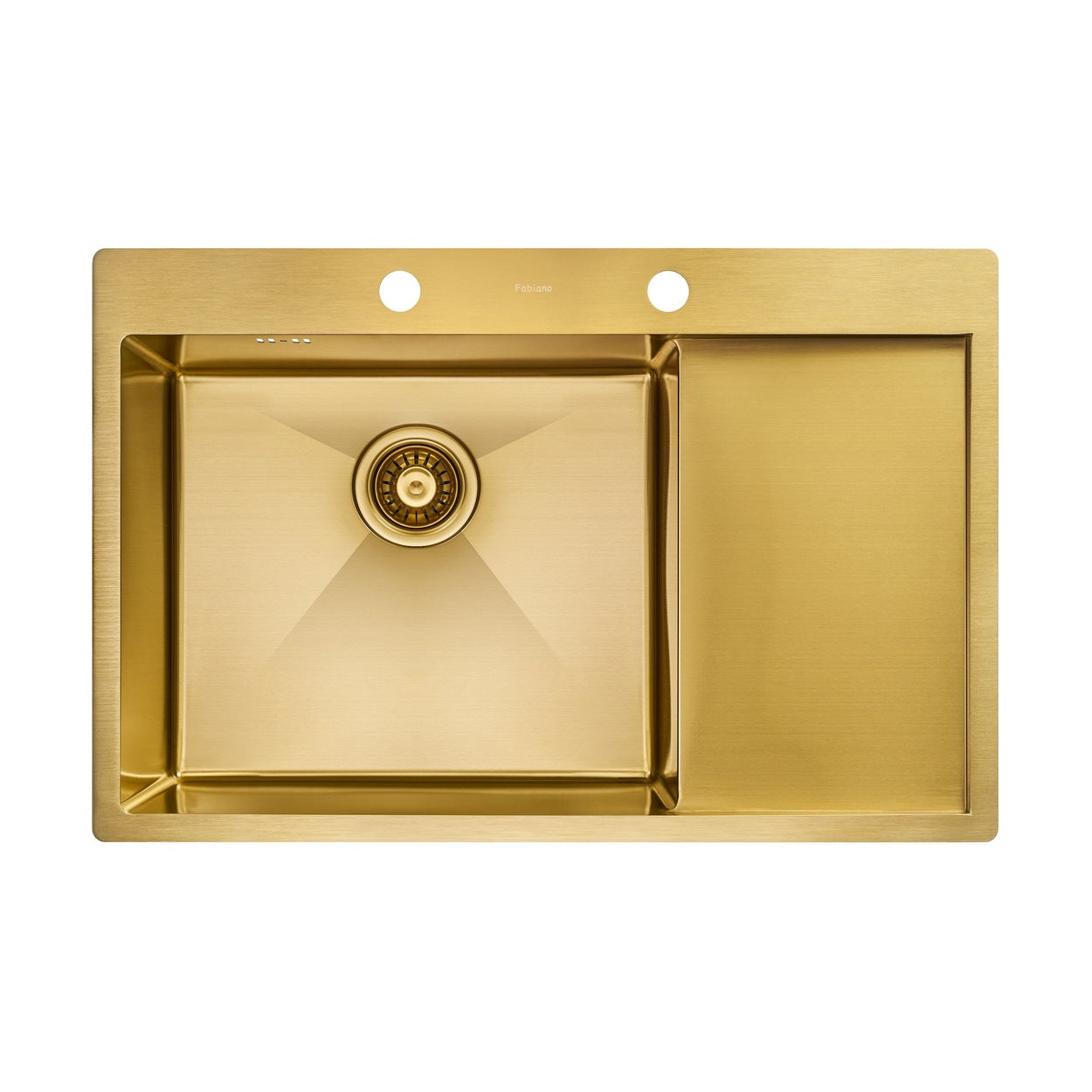 Chiuvetă Nano PVD 78 x 51 mm + baterie + dozator Gold
