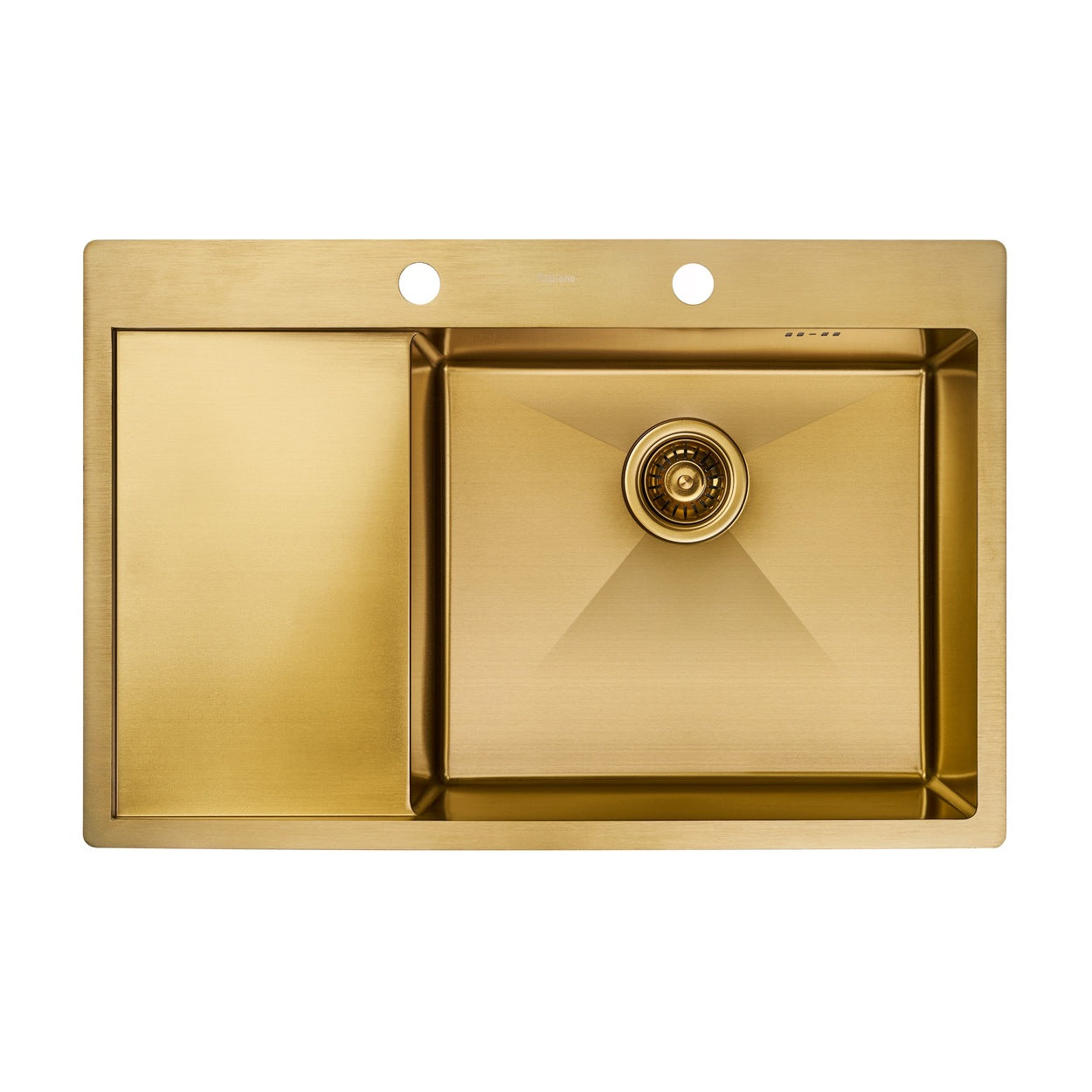 Chiuvetă Nano PVD 78 x 51 mm + baterie + dozator Gold
