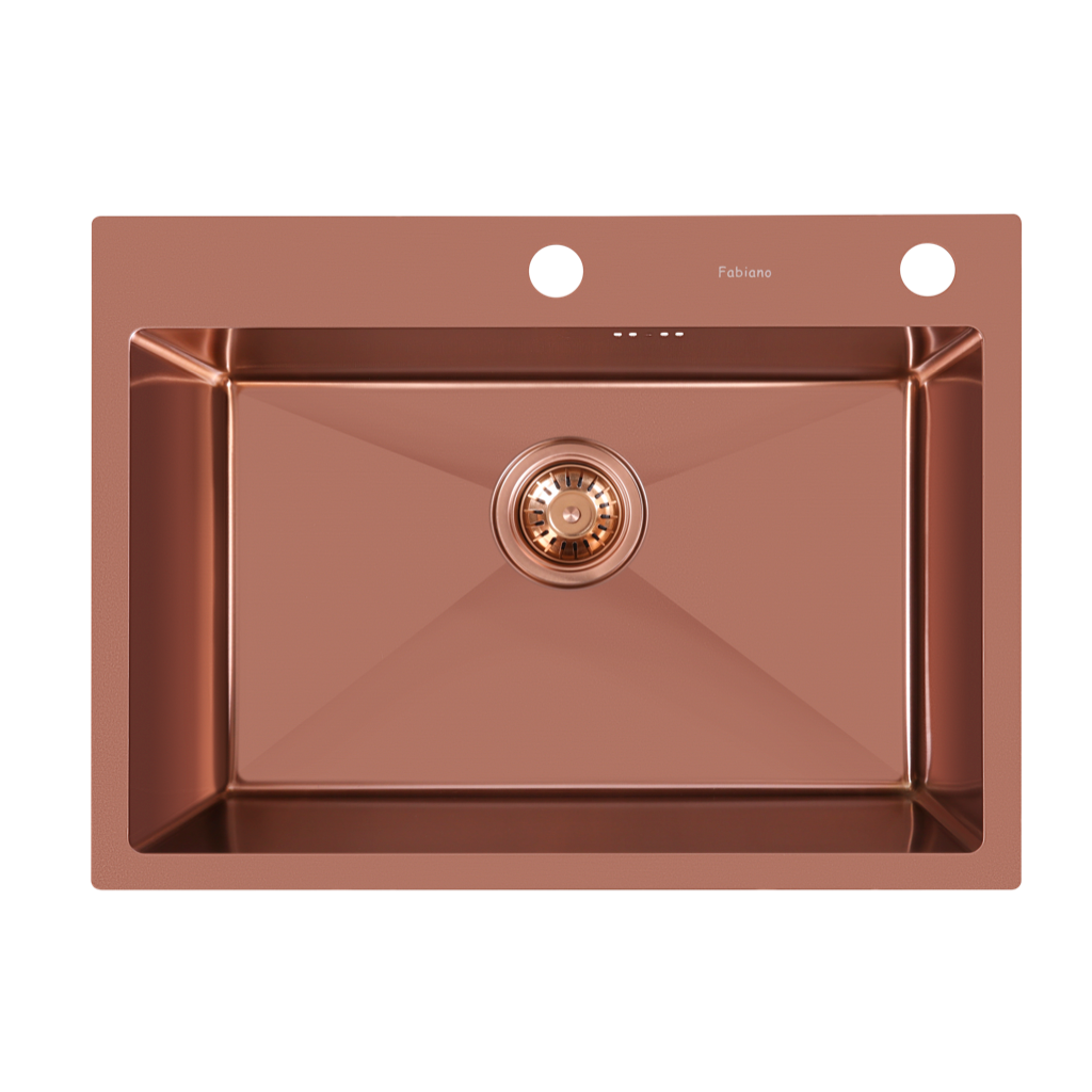 Chiuvetă Nano PVD 60 x 45 mm + baterie + dozator Bronz
