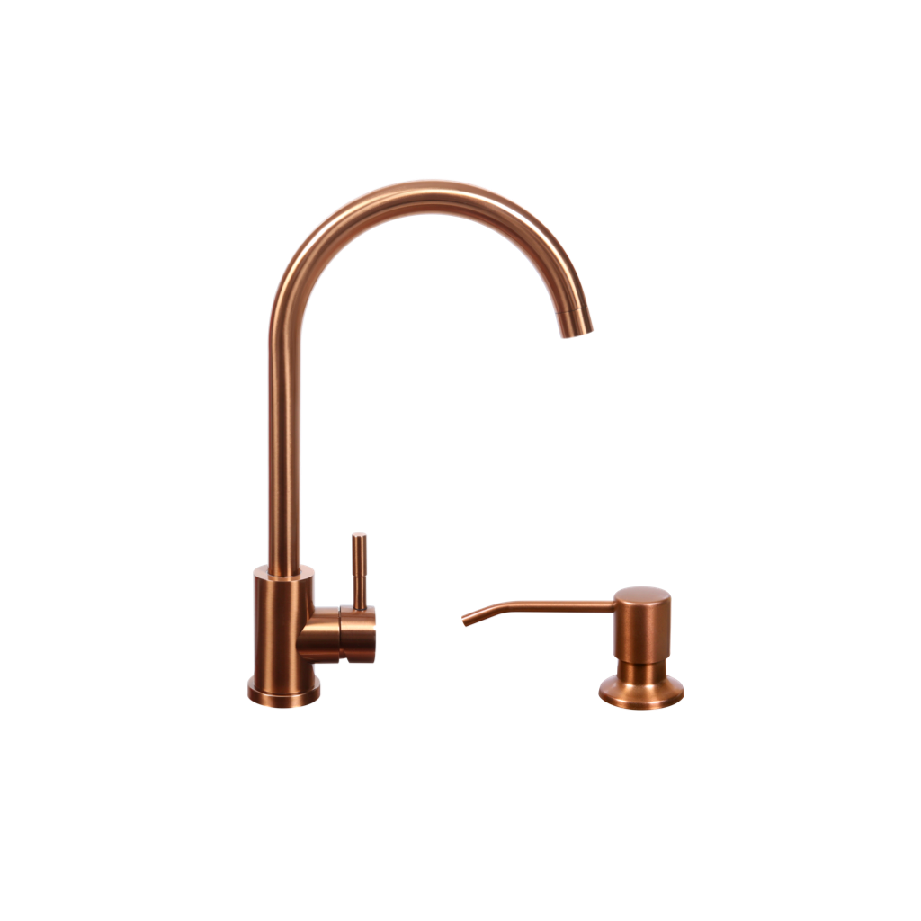 Chiuvetă Nano PVD 60 x 45 mm + baterie + dozator Bronz