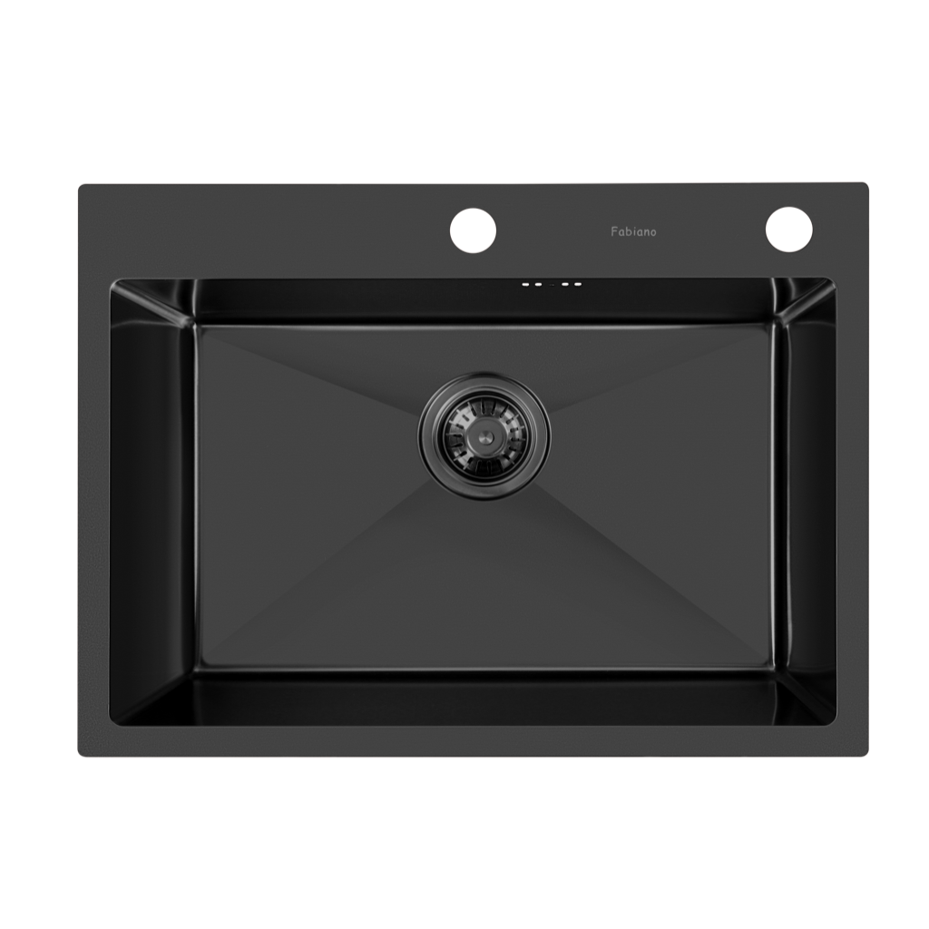 Chiuvetă Nano PVD 60 x 45 mm + baterie + dozator Black