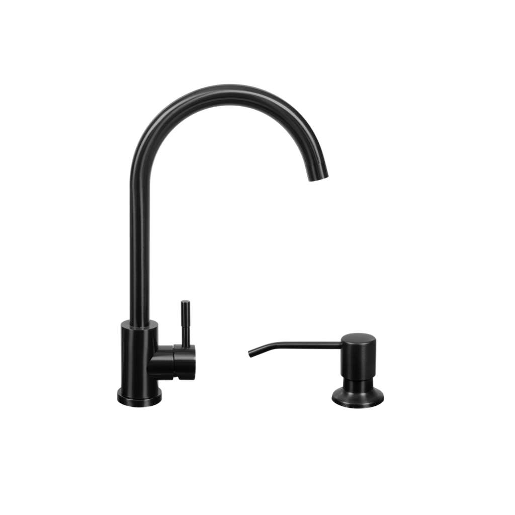 Chiuvetă Nano PVD 60 x 45 mm + baterie + dozator Black