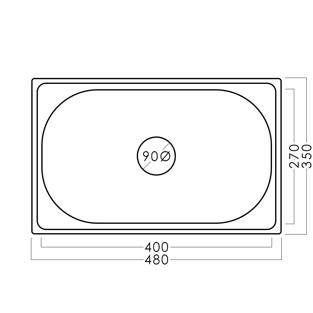 Chiuvetă inox 48 х 35 мм - aquatoria