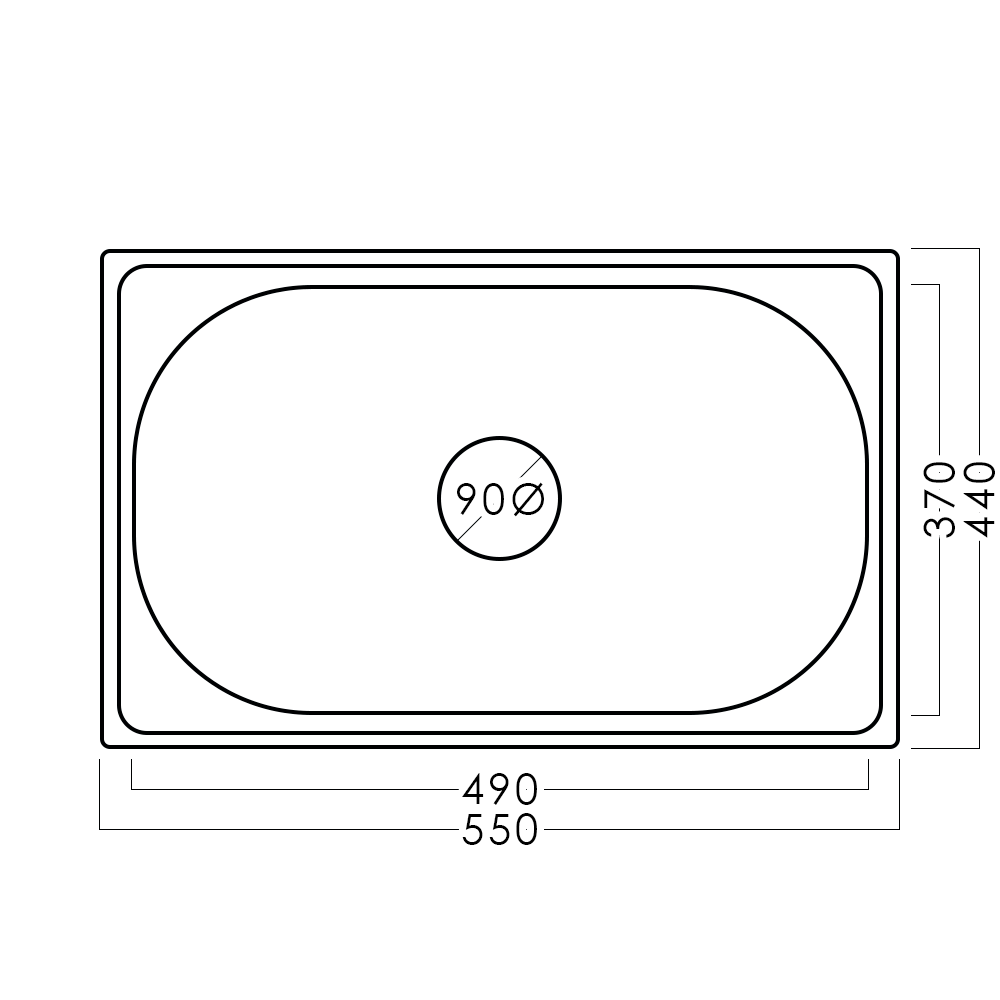 Chiuvetă inox 55 х 44 мм - aquatoria