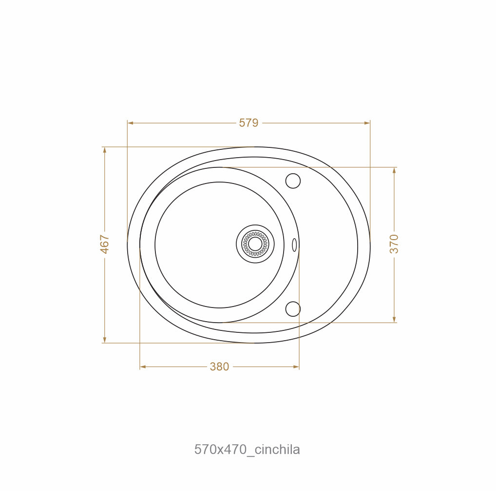 Chiuvetă 577 х 470 mm ELG - aquatoria